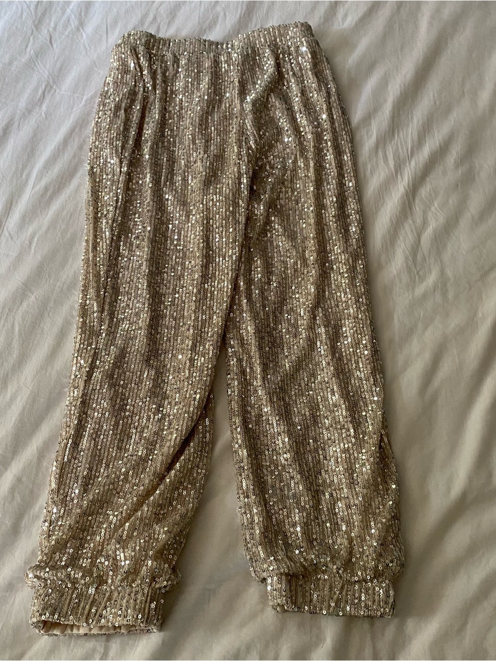 Art Class Pants Girls L 10/12 Sequins Gold Pull On Dress up Fancy Party Event